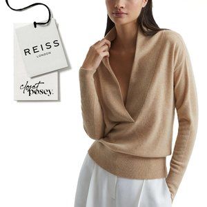 NWT . reiss . amelia cashmere sweater . camel . medium